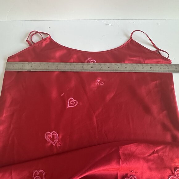 Inner‎ Most Nightgown Lingerie Chemise Size XL Red Satin Embroidered HEARTS Y2K - Picture 9 of 12